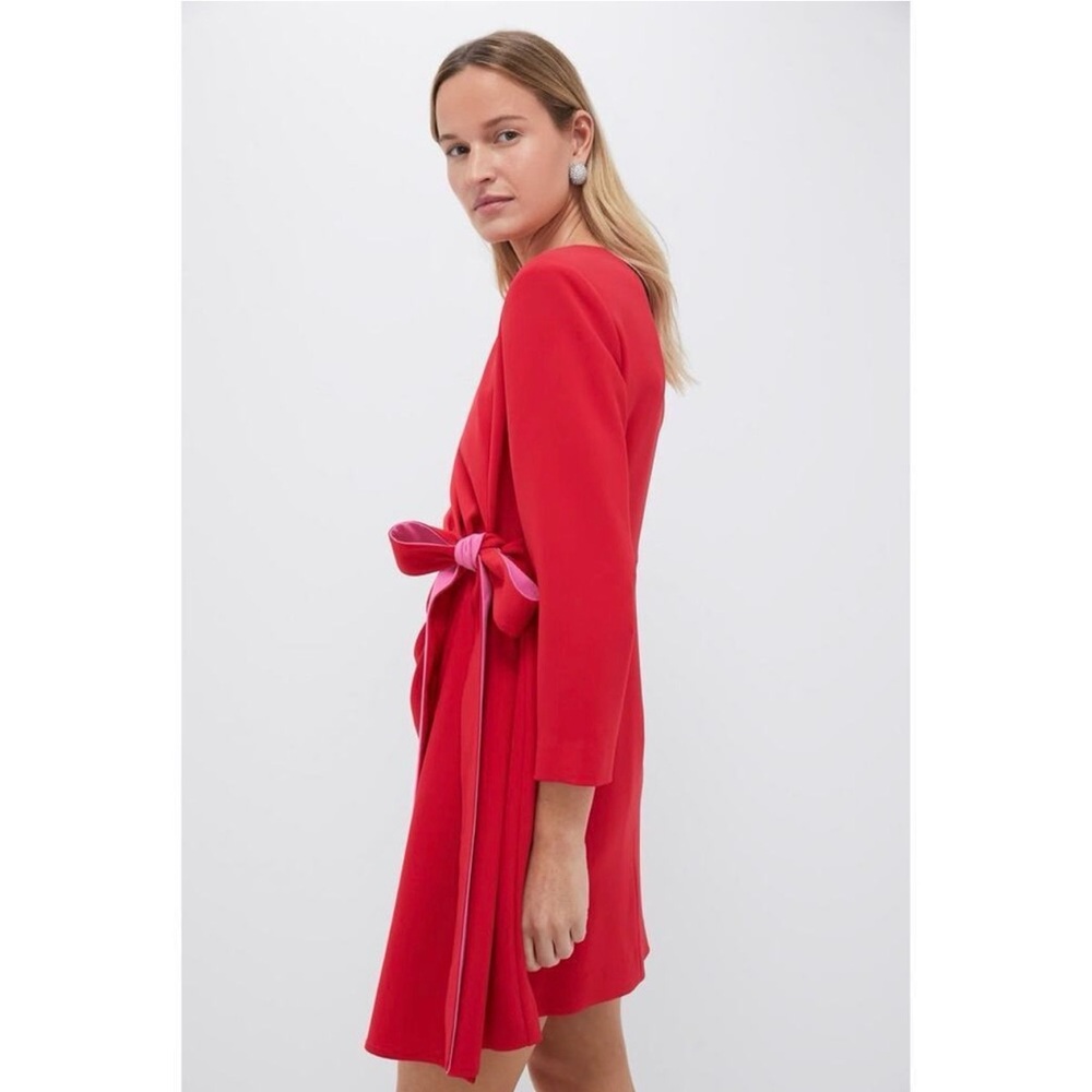 Tuckernuck | Romantic Poppy Hot Pink Sienna Mini Dress Tie Wrap Bow ~ NWT Medium - Picture 8 of 14